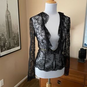 Lace cardigan cover up - black ( Halloween ? )